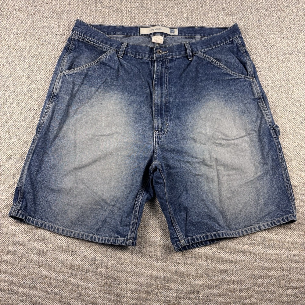 GAP Carpenter Denim Shorts Mens Baggy Jorts Faded Blue Skater Y2K Sz 40